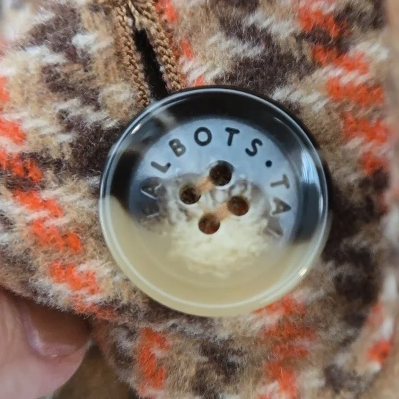 Talbots Campfire Plaid Wool Blend Trench Coat Size 12 NWOT - Picture 6 of 15